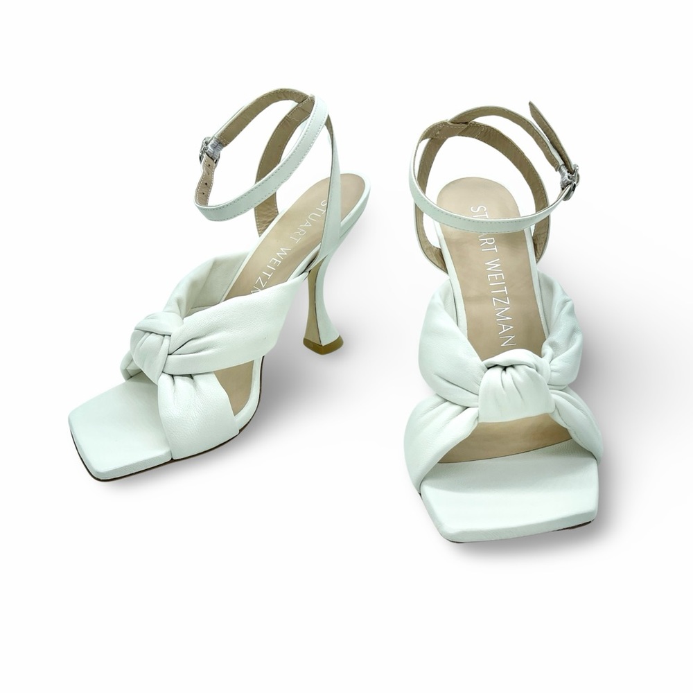 Stuart Weitzman Playa Knot Anckle Strap Lambskin Sandals Women’s Size 8.5 US